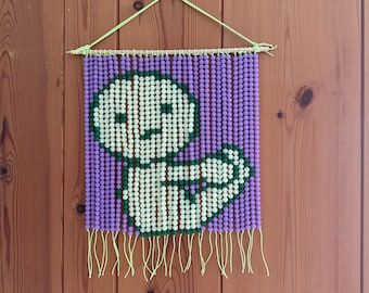 Green Trinket Guy Kitsch Bead Curtain Wall Art