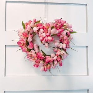 Valentine&#39;s Day Wreaths - Valentine Wreaths - Heart Shaped Wreaths - Love Wreaths - Valentine Wreaths - Valentine Door Decor, Tulip Wreaths