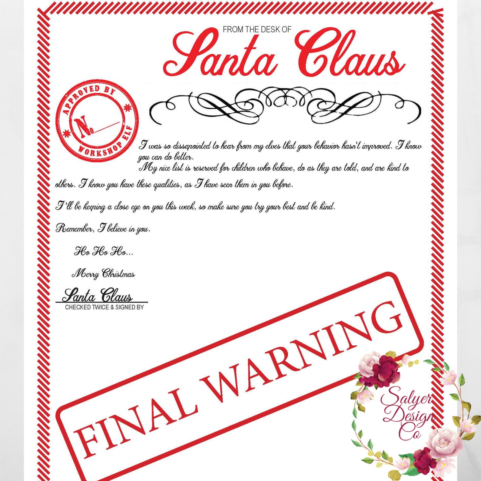 DIGITAL/PRINTABLE Santa Naughty Letter Santa Naughty List Etsy DIGITAL/PRINTABLE Santa Naughty Letter Santa Naughty List Etsy