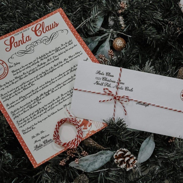 Personalized Official Letter and envelope from Santa Mailed from North Pole, Santa Claus Letter for siblings, letter from santa to kids