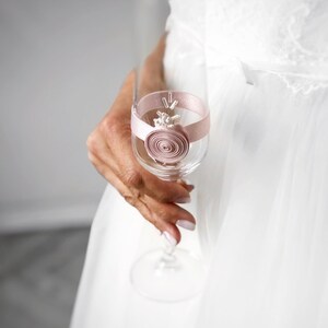 Minimalist Glasses, Champagne Glasses, Wedding Glasses With DecorToasting Flutes, Flutes With Decoration, Wedding Attribute