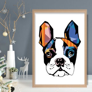 French Bulldog Bright Multicolour Abstract Art Print Colourful Dog ...