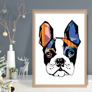 French Bulldog Digital Art Print - Modern Frenchie Home Decor - Wall Art for Dog Lovers - Unique Pet Lover Gift Idea