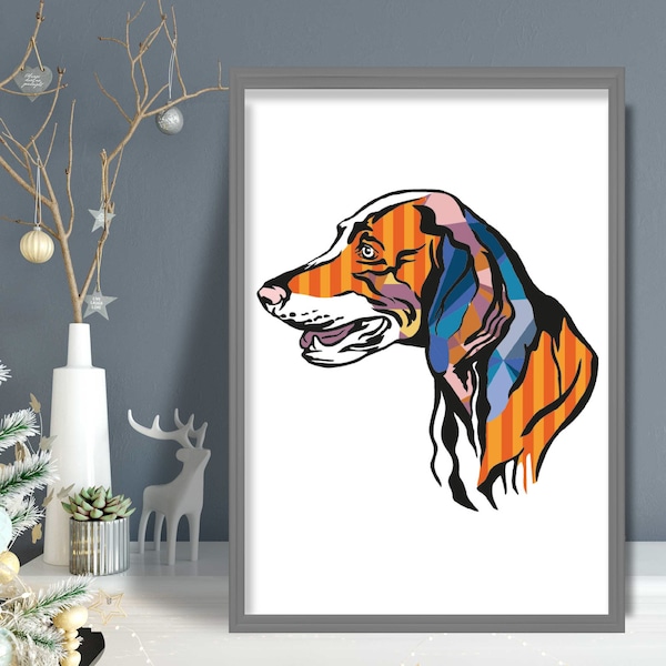 Weimaraner Bright Multicolour Abstract Art Print Colourful Dog Gallery Wall Poster Gift