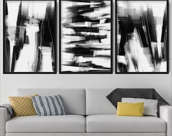 Abstrakte strukturierte Kunstdrucke, 3er-Set, minimalistisches Wohndekor