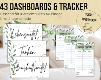 43 Dashboards (cover sheets) + Tracker for A6 Envelopes Envelope Method in the Budget Binder | Digital PDF Download