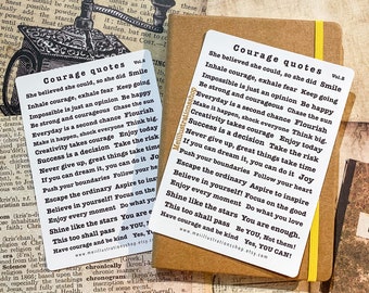Courage quotes sticker sheet, poetry snippets sticker, phrase sticker, Positive quotes sticker, typewriter, inspirational quotes stickers