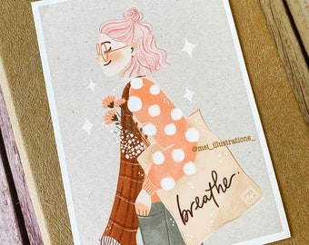 DESIGN ORIGINALE, Stampa artistica, Stampa artistica fatta a mano, Stampa artistica di incoraggiamento, Stampa artistica digitale, Stampa artistica floreale, Stampa artistica di ragazza, Stampa artistica accogliente