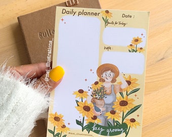 105 x 148 mm notepad, A6 notepad, Floral notepad, Daisy notepad, Flower Notepad, Summer notepad, Memo pad, Notepad, To do list notepad