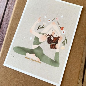 CONCEPTION ORIGINALE, impression d'art de yoga, impression d'art de carte postale, impression d'art de pleine conscience, impression d'art numérique, impression d'art de yogis, impression d'art de fille, impression confortable