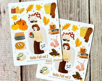 ORIGINAL DESIGN, Autumn Sticker sheet, Fall sticker sheet, Planner Sticker, Fall Sticker, Decorative Sticker, Autumn sticker, Bujo sticker