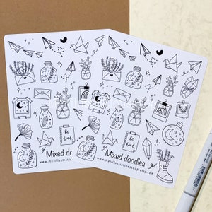 ORIGINAL DESIGN, Bullet Journal Sticker, Scrapbook Sticker, Planner Sticker, Doodles stickers, Decorative Sticker, Junk Journal sticker