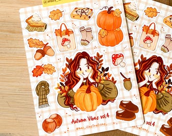 ORIGINAL DESIGN, Autumn vibes vol 4 Sticker, Scrapbook Sticker, Planner Sticker, Autumn girl sticker, Autumn sticker, Journal sticker