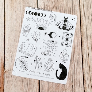 ORIGINAL DESIGN, Himmlische Magie Aufkleber, Kraft Bullet Journal Aufkleber, Scrapbook, Planer Aufkleber, himmlische Aufkleber, Journal Aufkleber