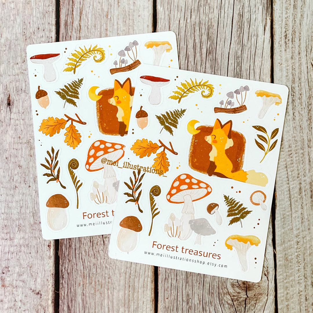 Forest Treasure Sticker Sheet, Forest Sticker, Planner Sticker, Sticker ...