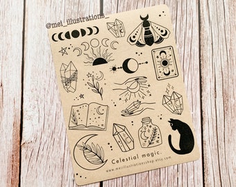 ORIGINAL DESIGN, Himmlische Magie Aufkleber, Kraft Aufkleber, Planer Aufkleber, Himmlische Aufkleber, Kraft Aufkleber, Journal Aufkleber, Celestial Aufkleber