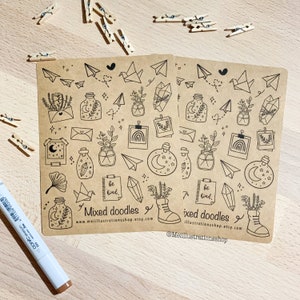 CONCEPTION ORIGINALE, Sticker Bullet Journal Kraft, Sticker Scrapbooking, Sticker Agenda, Stickers Griffonnages, Sticker Kraft, Sticker Journal, Kraft