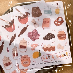 DESIGN ORIGINAL, Sticker Bujo, Sticker scrapbooking, Sticker agenda, Sticker pâtisserie, Sticker décoratif, Sticker pâtisserie, Sticker journal, pâtisserie