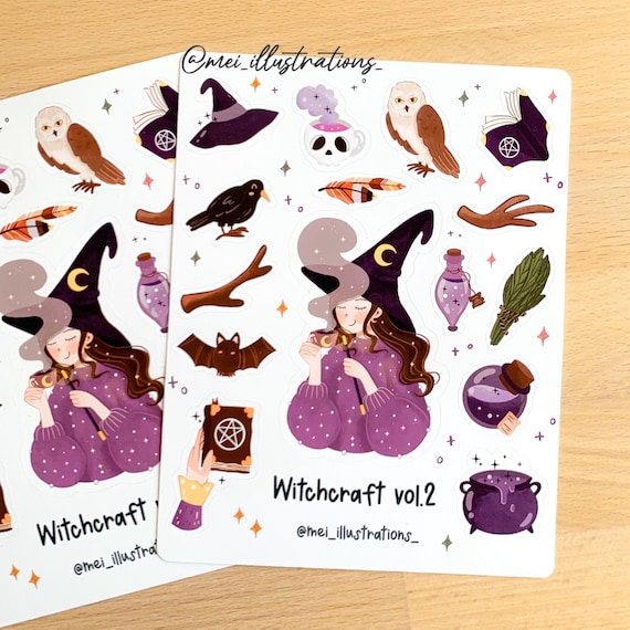 ORIGINAL DESIGN, Witchcraft sticker sheet, Bujo Sticker, Witchy vibes, Witchcraft Sticker, Witch sticker, Witchcraft sticker, Witchy sticker