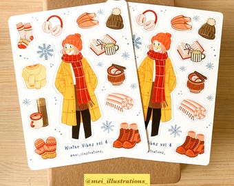 ORIGINAL DESIGN, Winter vibes vol 4, Scrapbook Sticker, Planner Sticker, Winter vibes Sticker, Bujo Sticker, Journal sticker, Cozy sticker