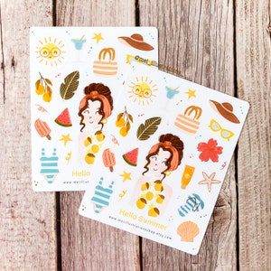 ORIGINAL DESIGN, Summer Sticker sheet, Bujo Sticker, Planner Sticker, Summer essentials sticker sheet, Journal sticker, Summer sticker