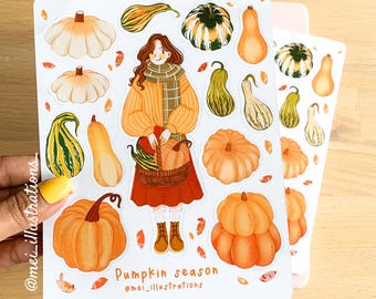 ORIGINAL DESIGN, Pumpkin season sticker sheet, Bujo Sticker, Pumpkin sticker, Sticker sheet, Autumn sticker, Journal stickers, Autumn vibes
