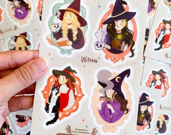 ORIGINAL DESIGN, Vinyl sticker sheet, Witchy sticker sheet, Witchcraft sticker, Witchy girls sticker sheet, Decorative sticker