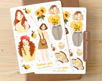 ORIGINAL DESIGN, Summer vibes Sticker, Scrapbook Sticker, Planner Sticker, Summer girl sticker, Summer sticker, Journal sticker, Summer