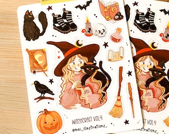 ORIGINAL DESIGN, Witchy vibes sticker sheet, Scrapbook Sticker, Planner Sticker, Witchy vibes sticker, Witchcraft Sticker, Journal sticker