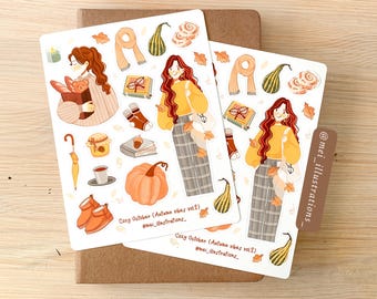 ORIGINAL DESIGN, Cozy autumn vibes Sticker, Scrapbook Sticker, Planner Sticker, Autumn vibes sticker, Bujo Sticker, Journal sticker