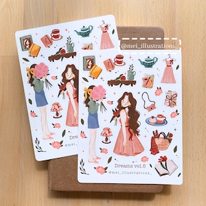ORIGINAL DESIGN, Dreams vol.5 sticker sheet, Scrapbook Sticker, Dreamy Sticker, Floral sticker sheet, Flower sticker, Bujo sticker sheet