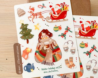 ORIGINAL DESIGN, Winter vibes Sticker, Scrapbook Sticker, Planner Sticker, Winter vibes Sticker, Bujo Sticker, Journal sticker, Cozy sticker
