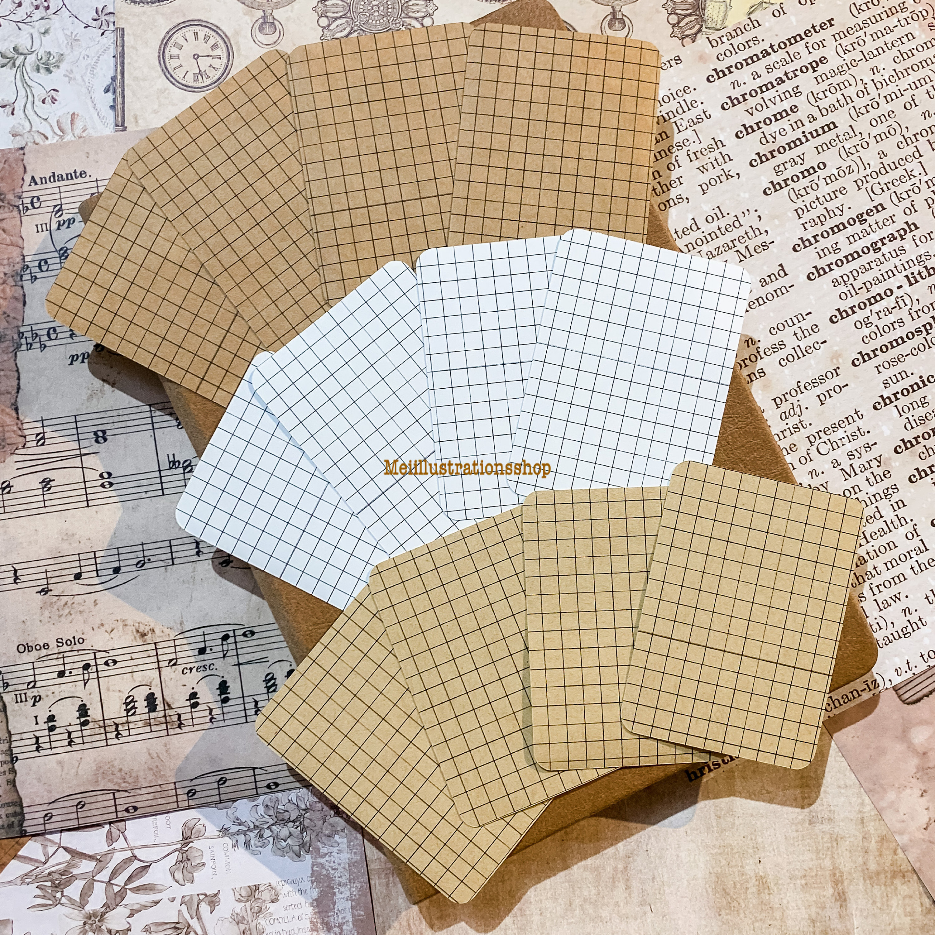 Rectangular Sticker Note Pad BUNDLE Grid Notepad Sticker Set, Grid Memo Pad, Grid Notepad Sticker ...