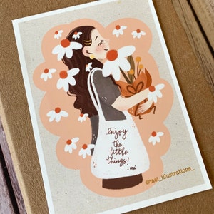 DESIGN ORIGINALE, Stampa artistica, Stampa artistica di cartoline, Stampa artistica di ragazze con fiori, Stampa artistica digitale, Stampa artistica floreale, Stampa artistica di citazioni, Stampa di ragazze