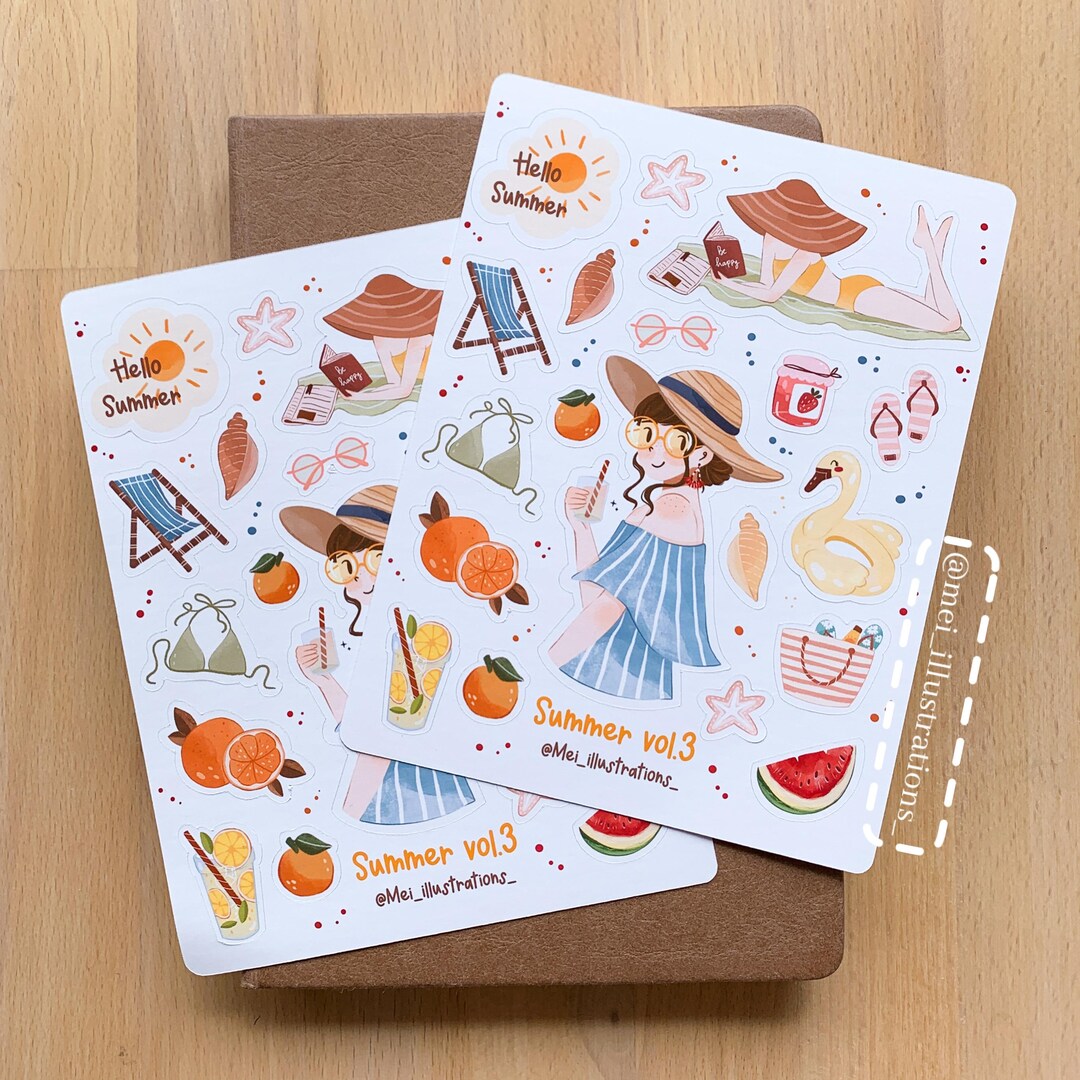 ORIGINAL DESIGN, Summer Vol.3 Sticker Sheet, Bujo Sticker, Planner ...