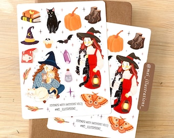 ORIGINAL DESIGN, Witchy vibes sticker sheet, Scrapbook Sticker, Planner Sticker, Witchy vibes sticker, Witchcraft Sticker, Journal sticker