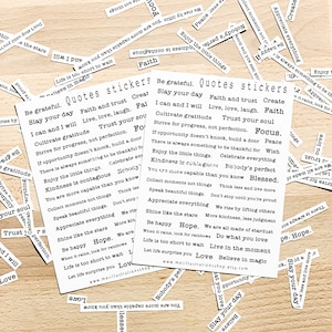 Hoja de pegatinas con citas en inglés, pegatinas con fragmentos de poesía, pegatinas de Bujo, pegatinas de citas, pegatinas para scrapbooking, pegatinas con citas motivacionales, hoja de pegatinas
