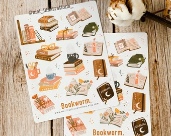 ORIGINAL DESIGN, Book stickers for journal, Bujo Sticker, Book stickers for planner , Book lover Sticker, Bookish Sticker, Book sticker