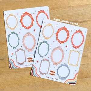 ORIGINAL DESIGN, Vintage frames Sticker sheet, Bujo Sticker, Frames sticker sheet, Journal sticker, Planner sticker sheet, Frames