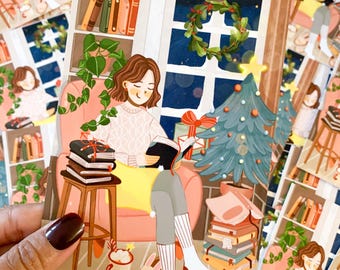 ORIGINAL DESIGN, Art print, Cozy art print, Winter vibes art print, Digital art print, Cozy girl print, Girl art print, Christmas art print