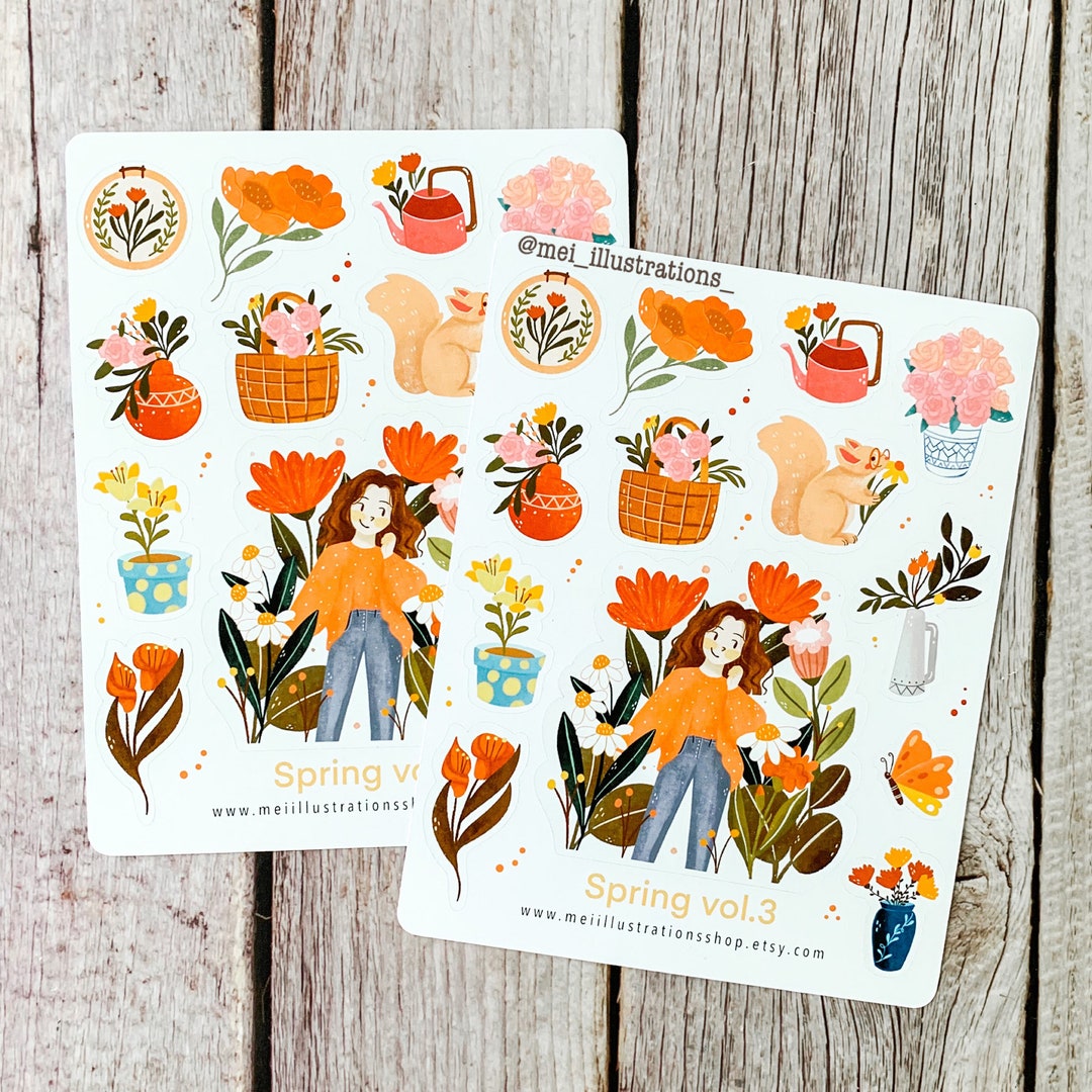 ORIGINAL DESIGN, Spring Vol.3 Sticker Sheet, Bujo Sticker, Planner ...