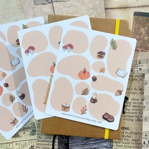 DISEÑO ORIGINAL, Pegatinas de notas adhesivas, Pegatina de otoño, Hoja de pegatinas de notas adhesivas, Pegatina de notas, Pegatina de Peebles, Pegatina de bujo, Pegatina de otoño
