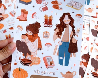 ORIGINAL DESIGN, Autumn vibes Sticker, Scrapbook Sticker, Planner Sticker, Autumn girl sticker, Autumn sticker, Journal sticker, Autumn