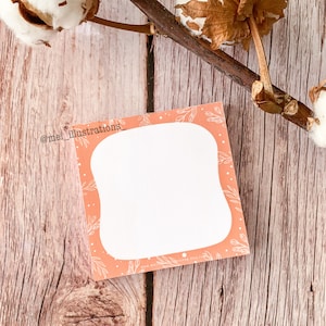 DISEÑO ORIGINAL, Bloc de notas hecho a mano de 8 cm x 8 cm, Bloc de notas de flores silvestres, Bloc de notas rosa pastel, Bloc de notas floral, Bloc de notas de flores, Bloc de notas de primavera