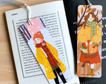 Cozy girl bookmark, Bookworm essentials bookmark, Bookmarks, Book Lover gift, Reading essentials, Bookworm gift, Cozy bookmark, Bookmark