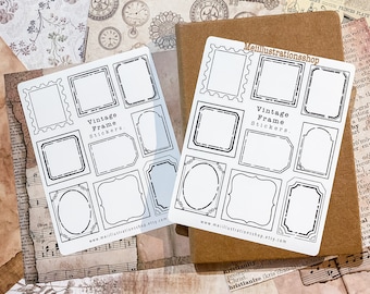 ORIGINAL DESIGN, Vintage frames sticker set, Ephemera sticker, Vintage frames, Bujo sticker, Frame sticker, Junk journal sticker