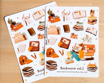 ORIGINAL DESIGN, Bookworm vol.5 sticker sheet, Bookish sticker sheet , Book lover Sticker, Bookish Sticker, Bookworm Sticker