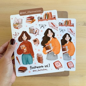 ORIGINEEL ONTWERP, stickervel boekenwurm vol.7, stickervel boekenwurm, sticker boekenliefhebber, sticker boekenwurm, sticker boekenwurm, boekenwurm