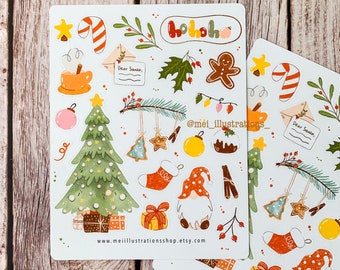 Bujo Sticker, Scrapbook Sticker, Planner Sticker, Christmas Sticker, Sticker sheet, Xmas Sticker, Holiday sticker, Christmas sticker sheet