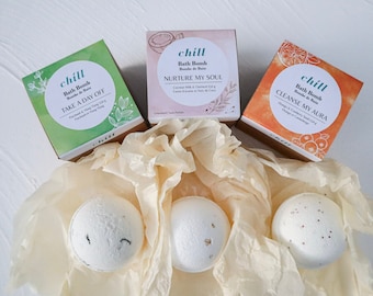 Bath Bombs | Shower Bombs | Organic Eco-Friendly Bath Bombs | Hand Made Perfect Gift for Her or Him | Relaxing Bubble Bath | Home made Fizzy